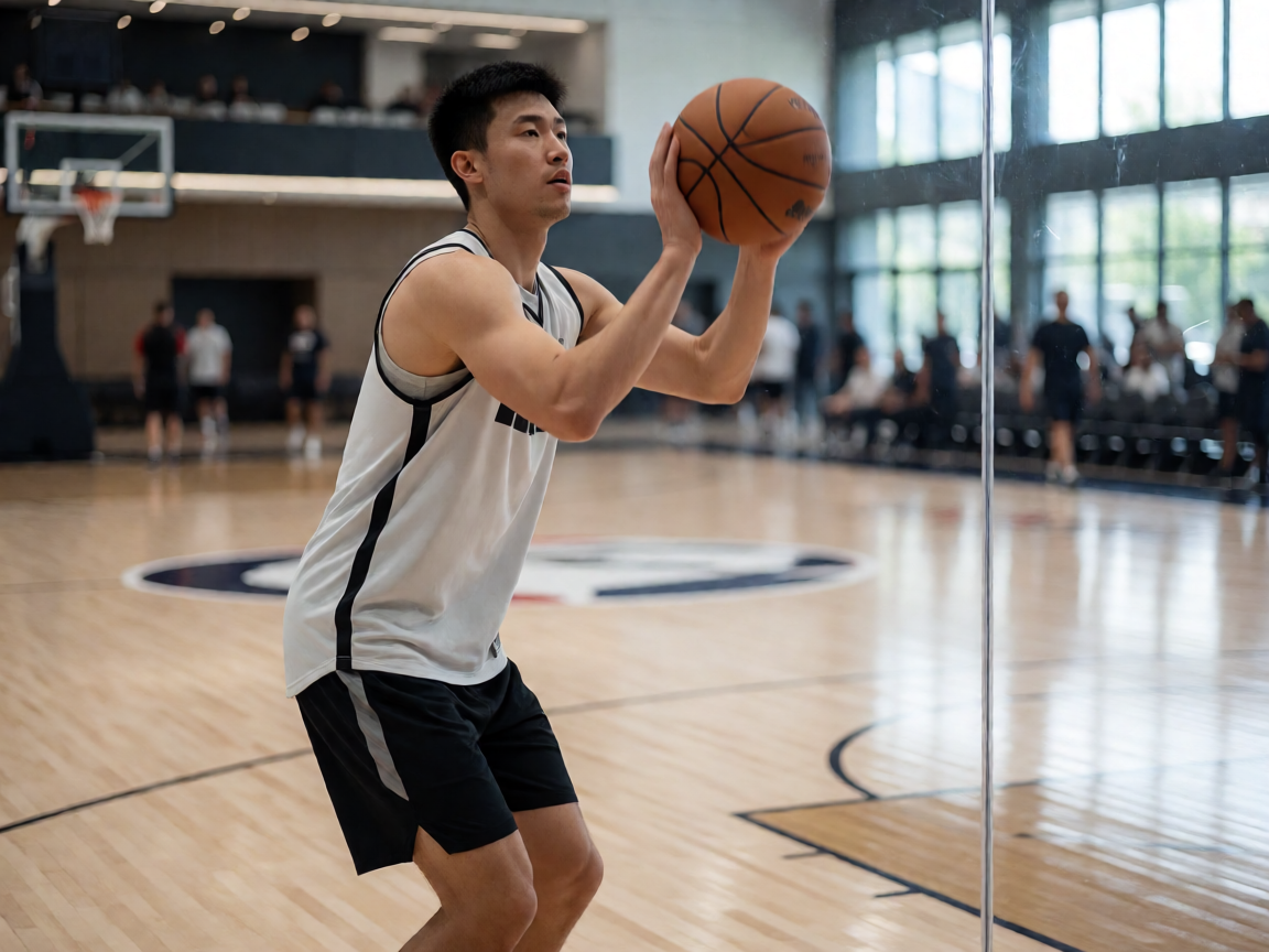 篮球训练场景 - NBA球员在球馆进行赛前训练