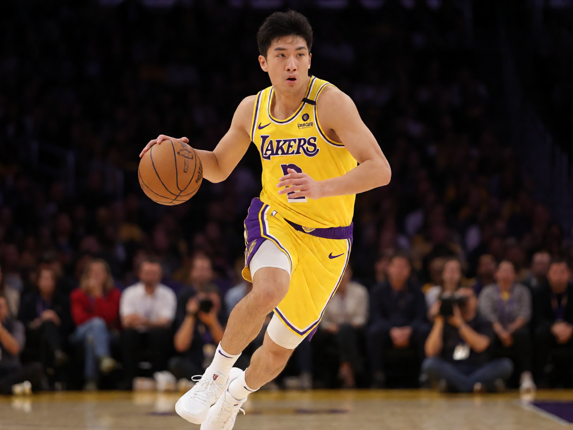 NBA篮球比赛 - 湖人队球员在比赛中突破